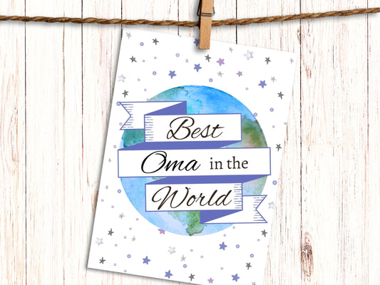 "Best Oma in the World" German greeting card for Grandma