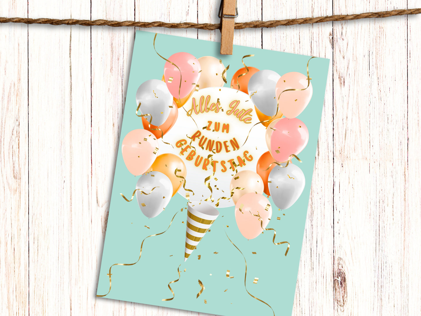 Decade Milestone Birthday "Geburtstag" Greeting Card