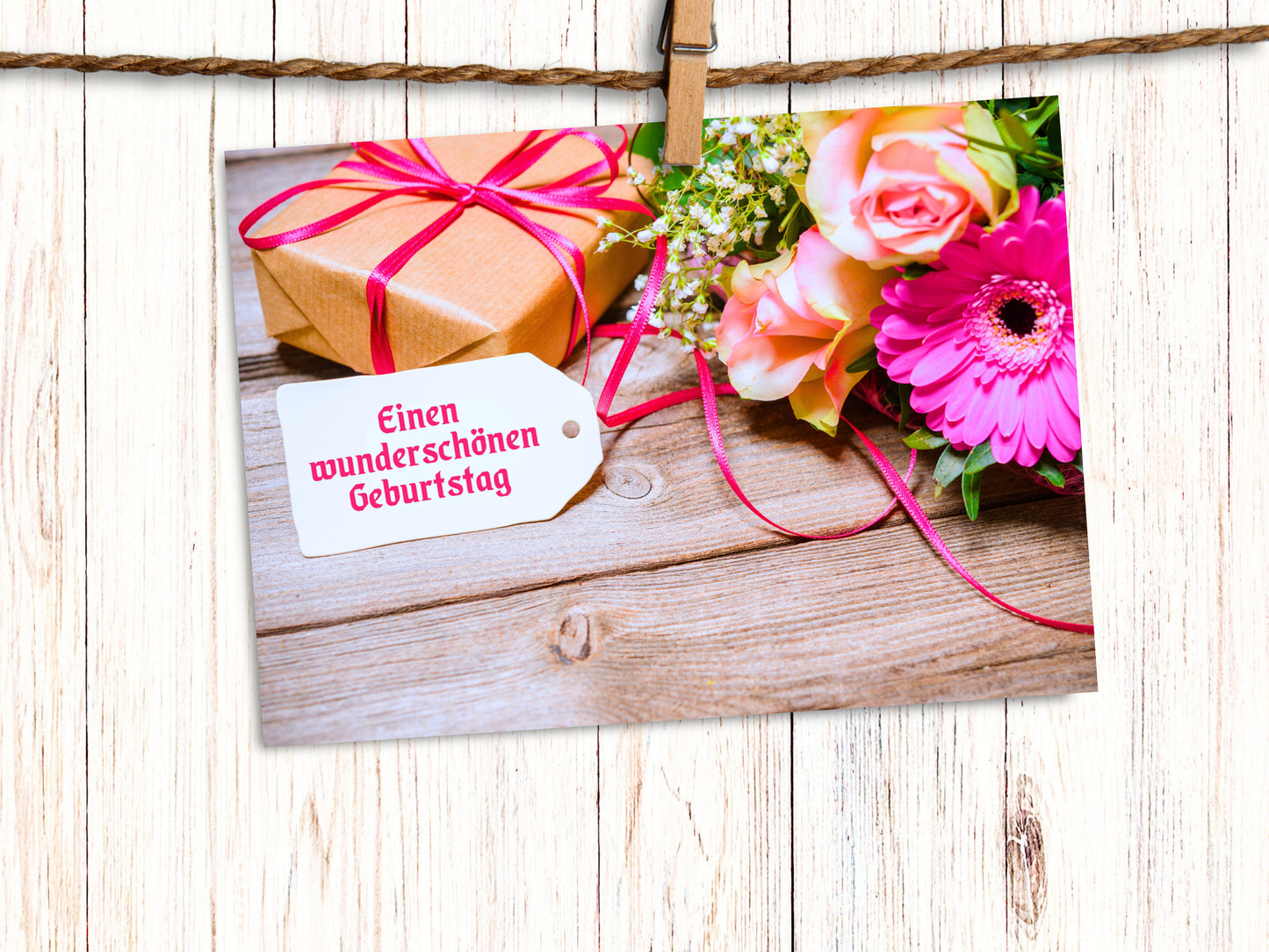 Classic Bouquet German Birthday "Geburtstag" Greeting Card