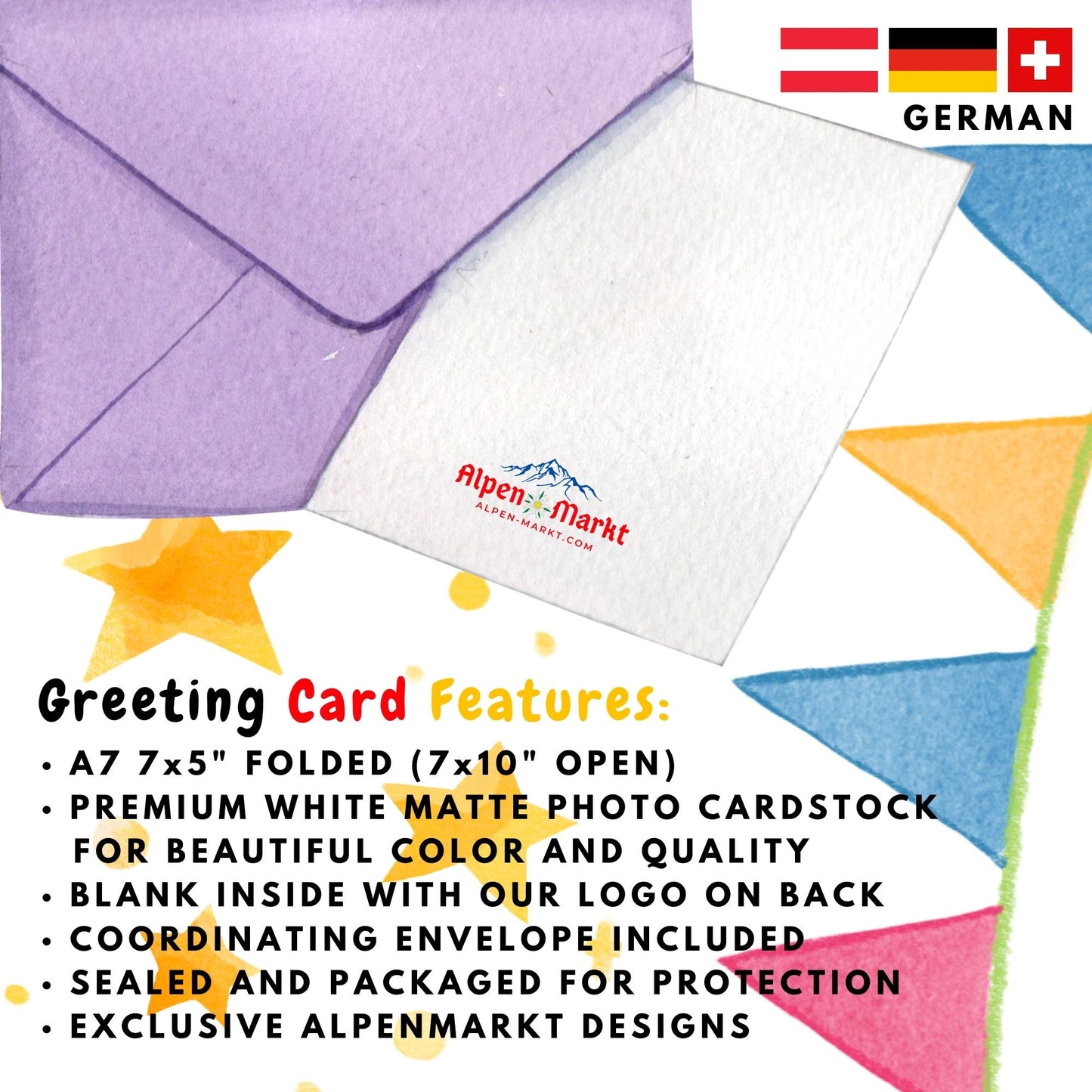 Happy Greetings German Birthday "Geburtstag" Greeting Card