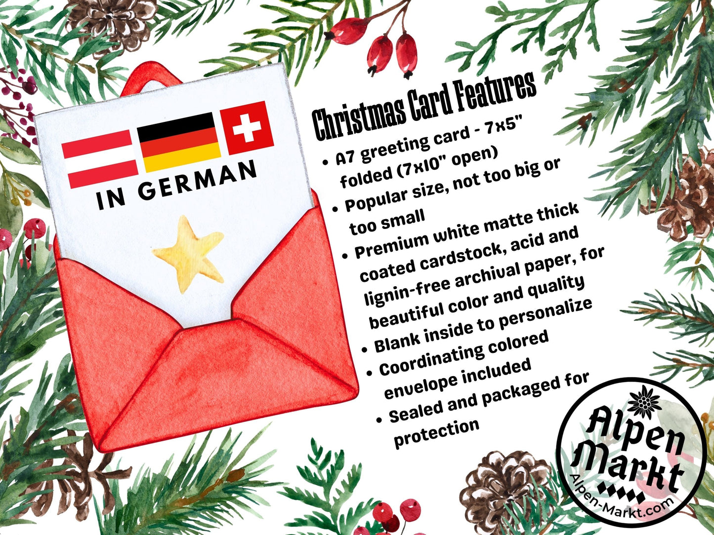 German Christmas Card - Frohe Weihnachten und ein Gutes Neues Jahr
