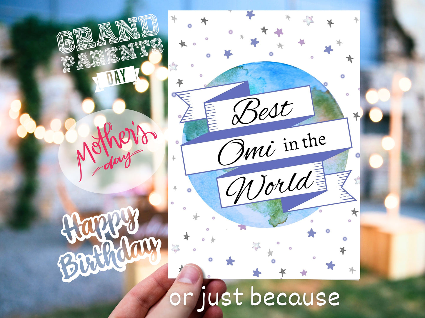"Best Omi in the World" German greeting card for Grandma
