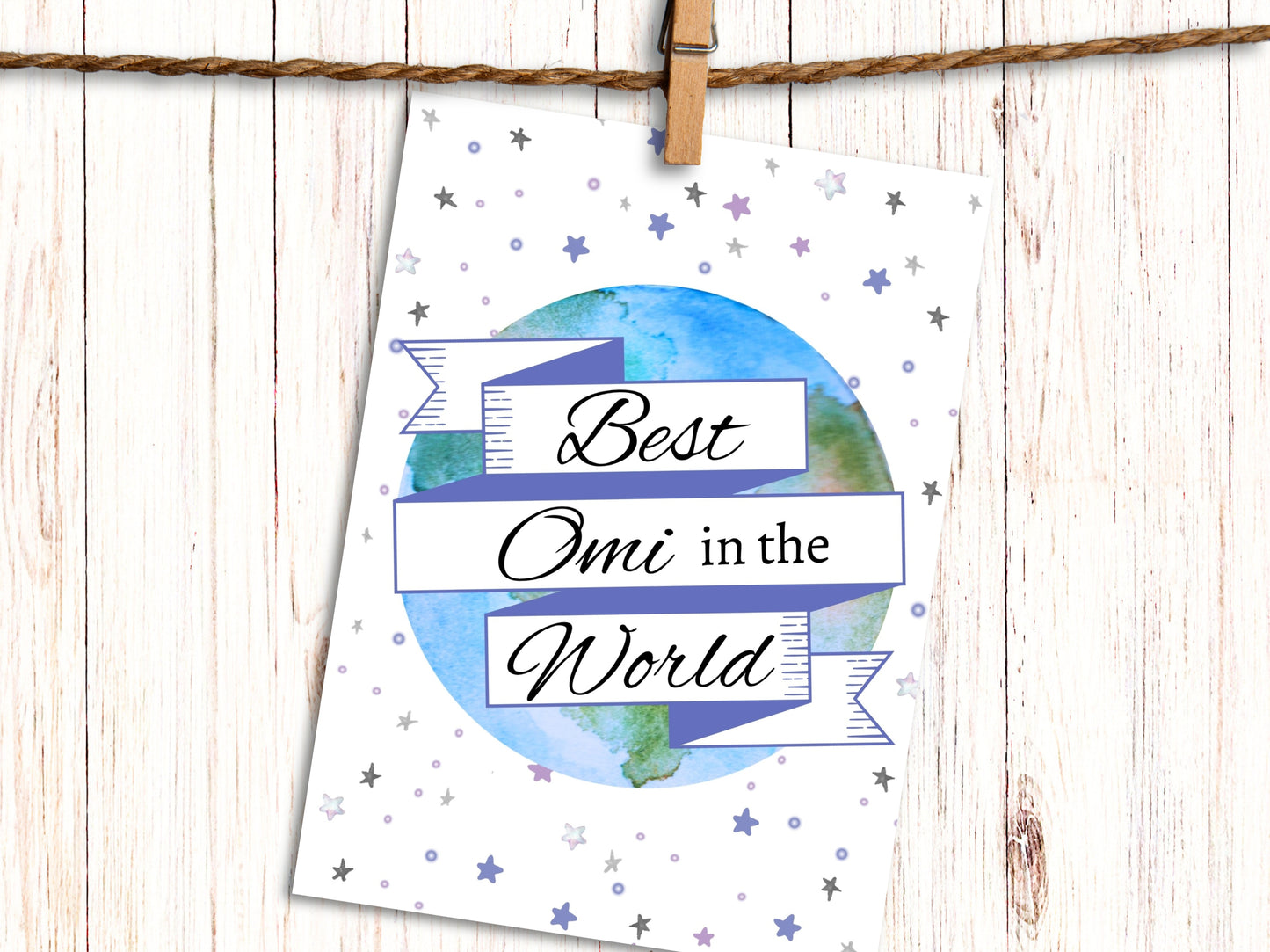 "Best Omi in the World" German greeting card for Grandma