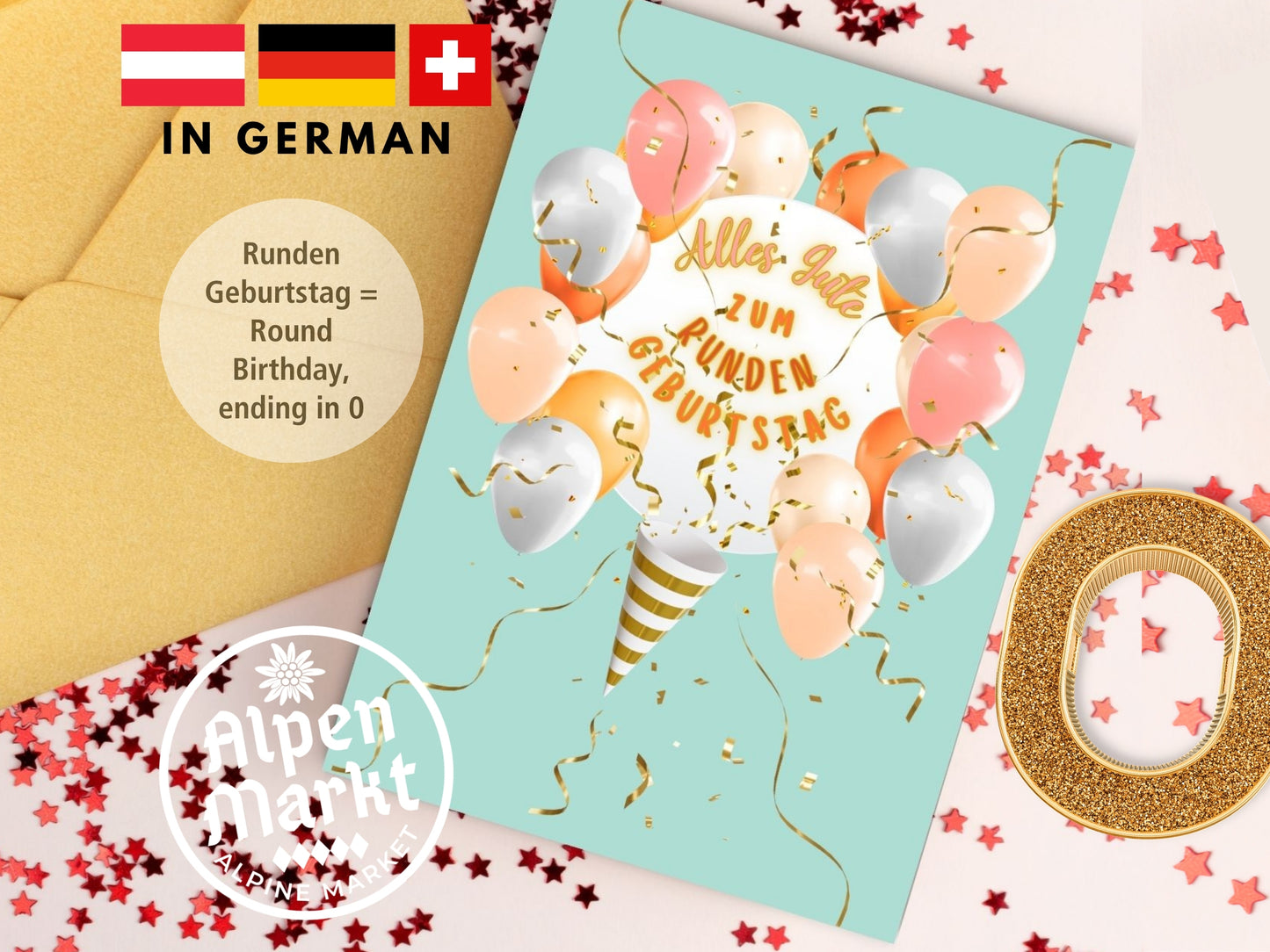 Decade Milestone Birthday "Geburtstag" Greeting Card
