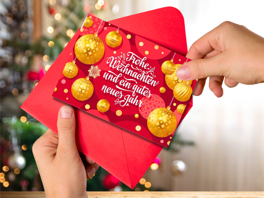 German Christmas Card - Frohe Weihnachten und ein Gutes Neues Jahr