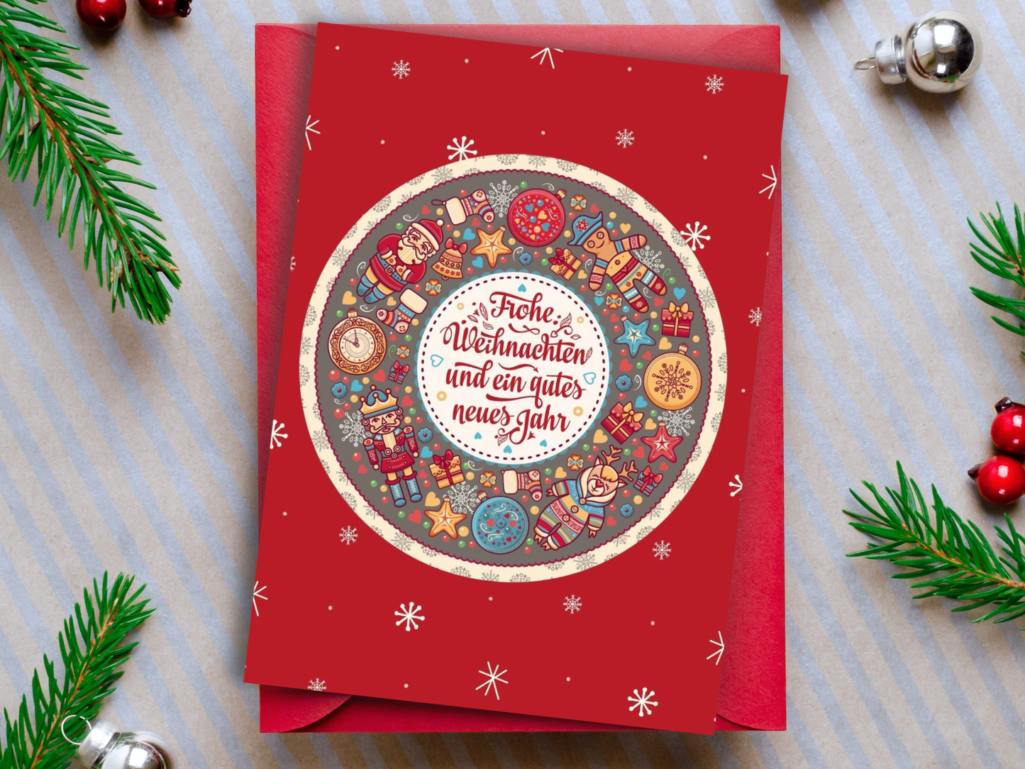 German Christmas Card - Frohe Weihnachten und ein Gutes Neues Jahr
