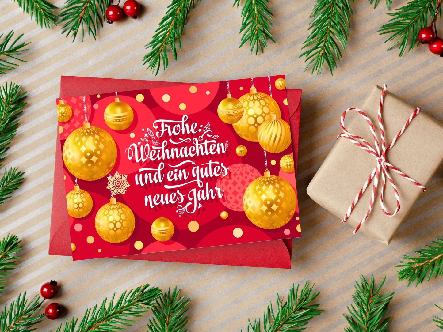 German Christmas Card - Frohe Weihnachten und ein Gutes Neues Jahr