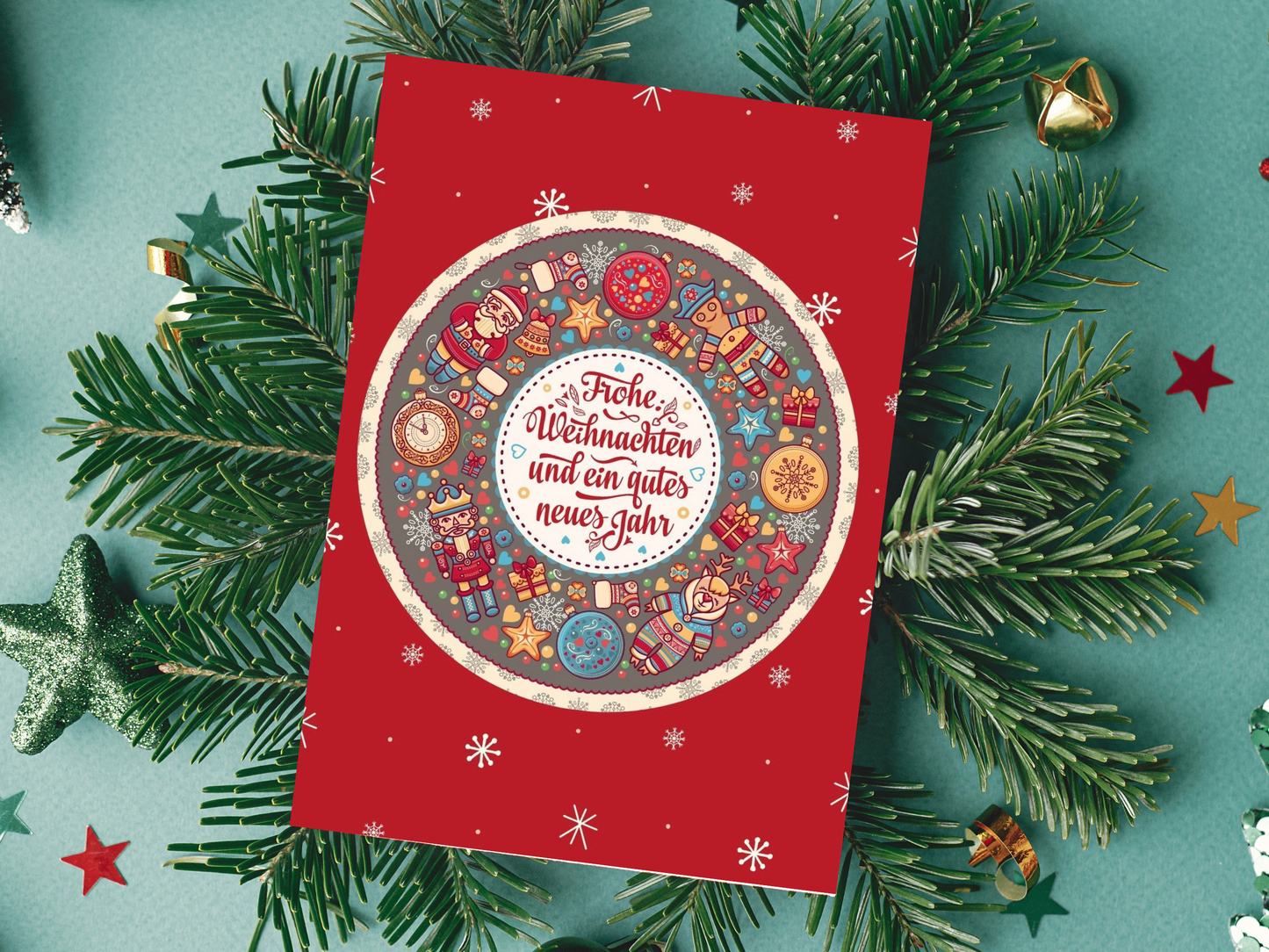 German Christmas Card - Frohe Weihnachten und ein Gutes Neues Jahr