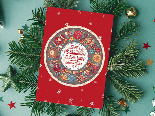 German Christmas Card - Frohe Weihnachten und ein Gutes Neues Jahr
