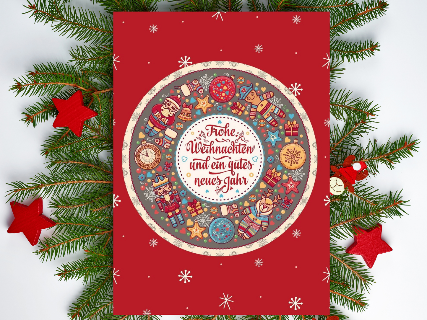 German Christmas Card - Frohe Weihnachten und ein Gutes Neues Jahr