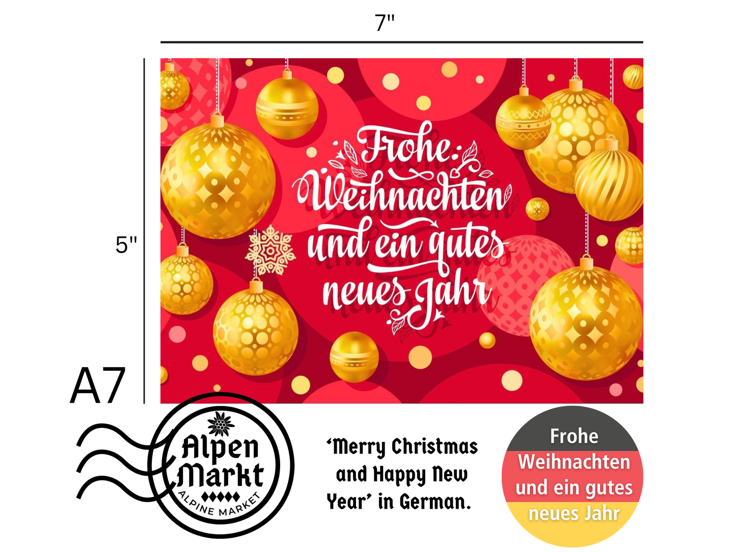 German Christmas Card - Frohe Weihnachten und ein Gutes Neues Jahr