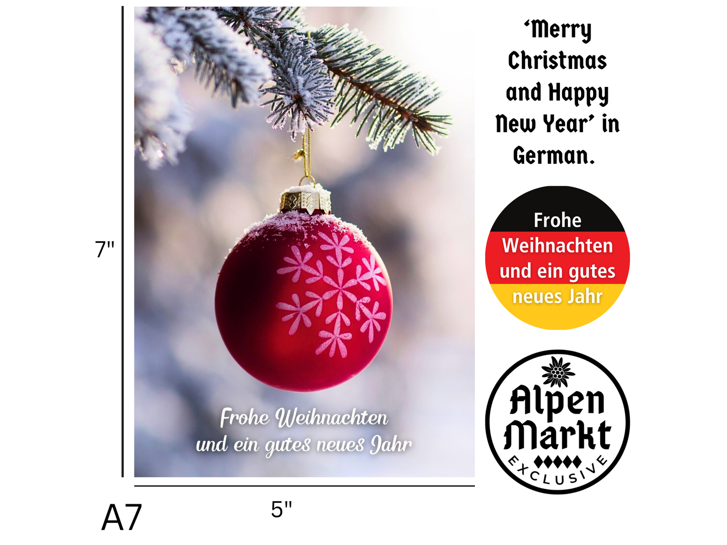 German Christmas Card - Frohe Weihnachten und ein Gutes Neues Jahr