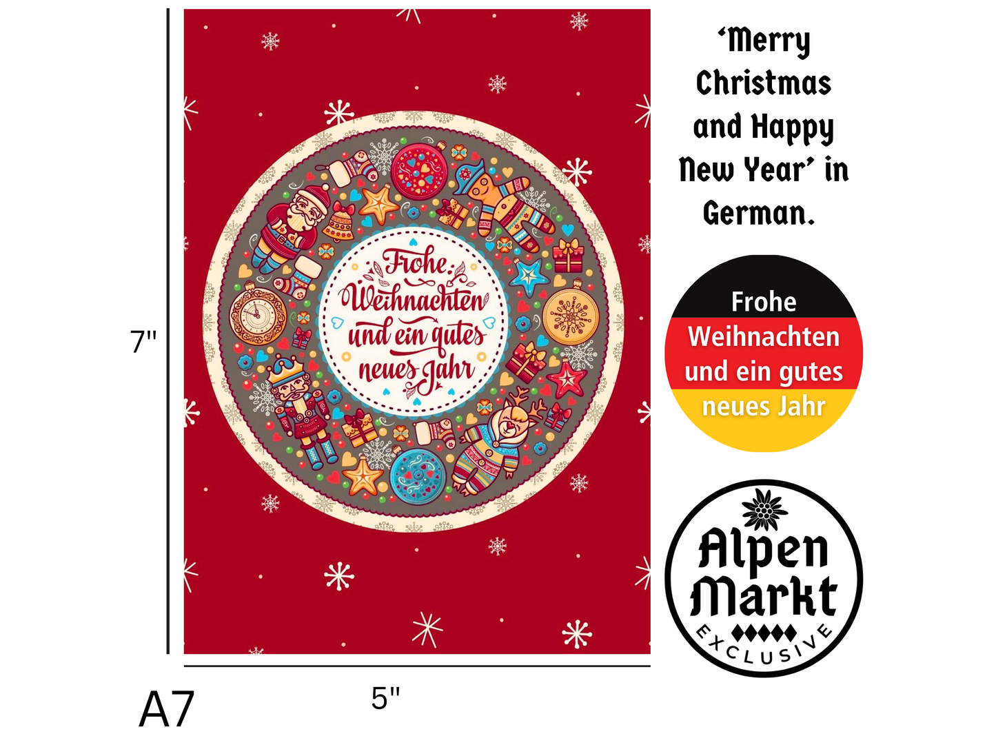 German Christmas Card - Frohe Weihnachten und ein Gutes Neues Jahr