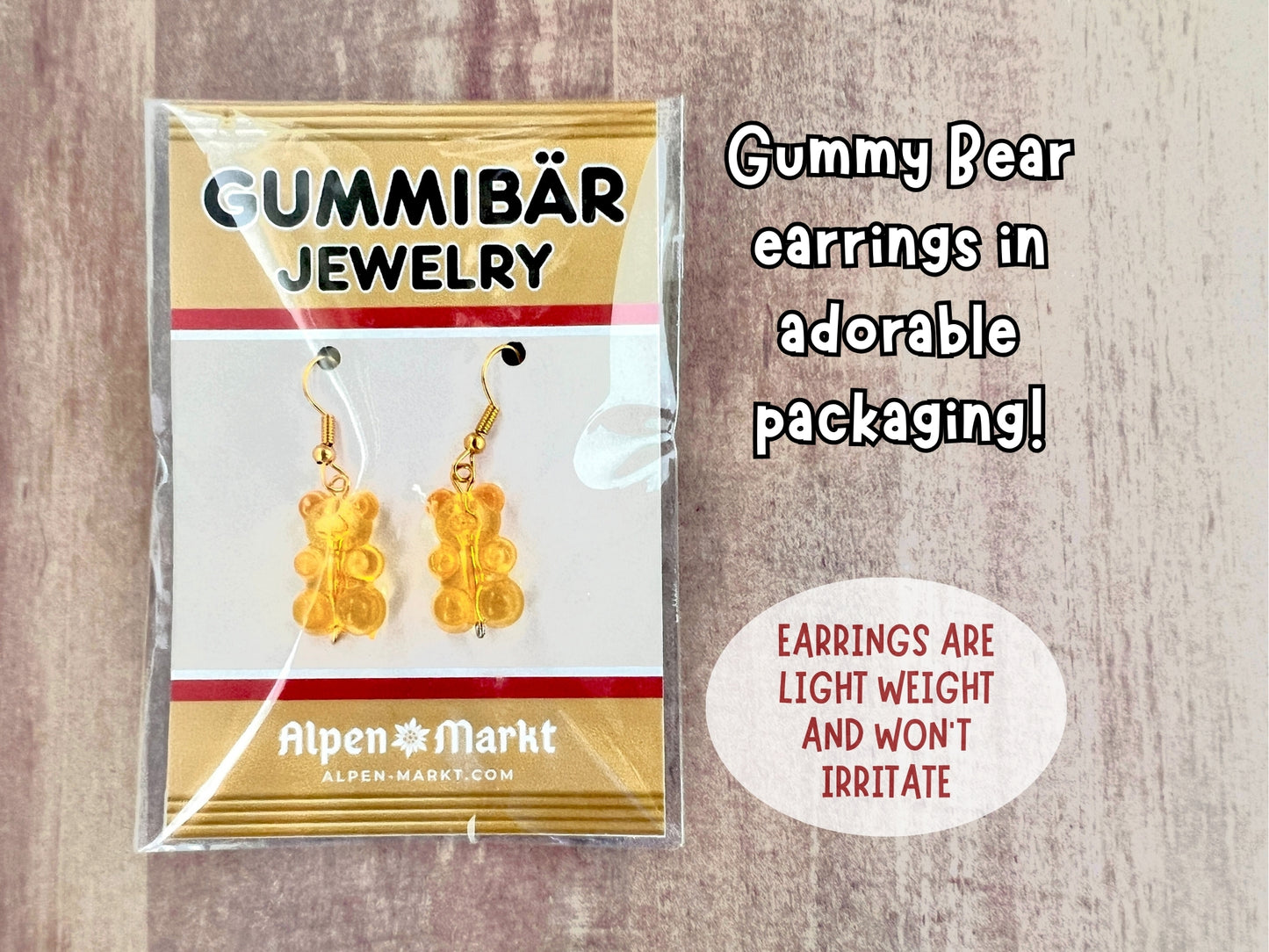Gummy Bear Earrings in cute package