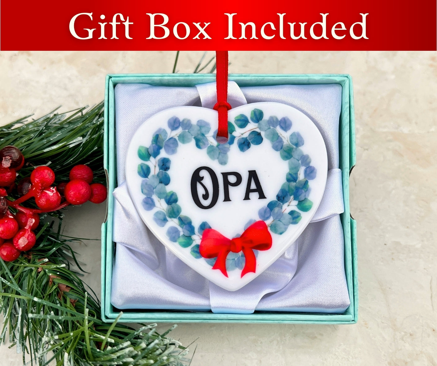 Opa German ceramic ornament with gift box