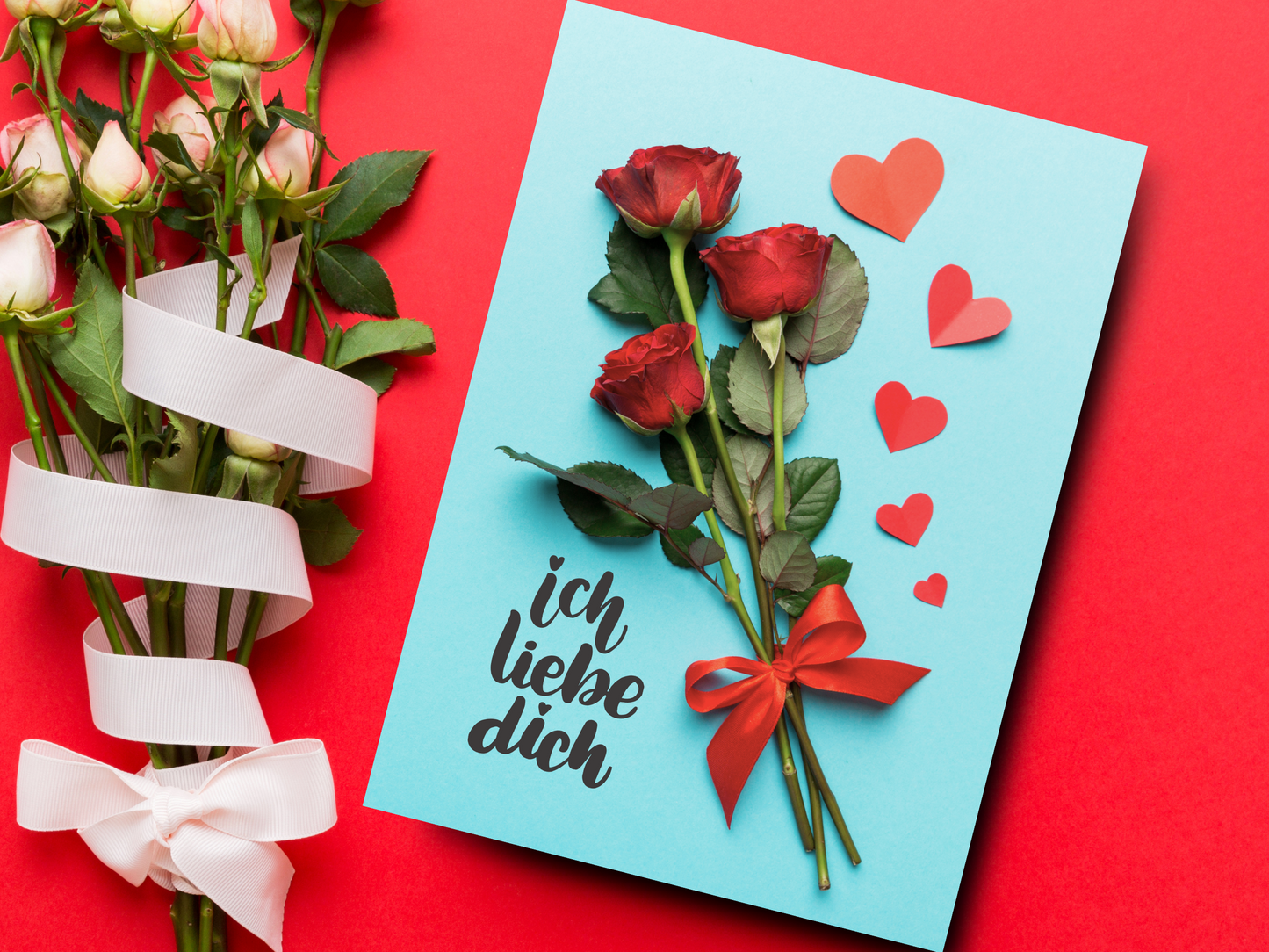 Red Roses "Ich Liebe Dich" German I Love You card