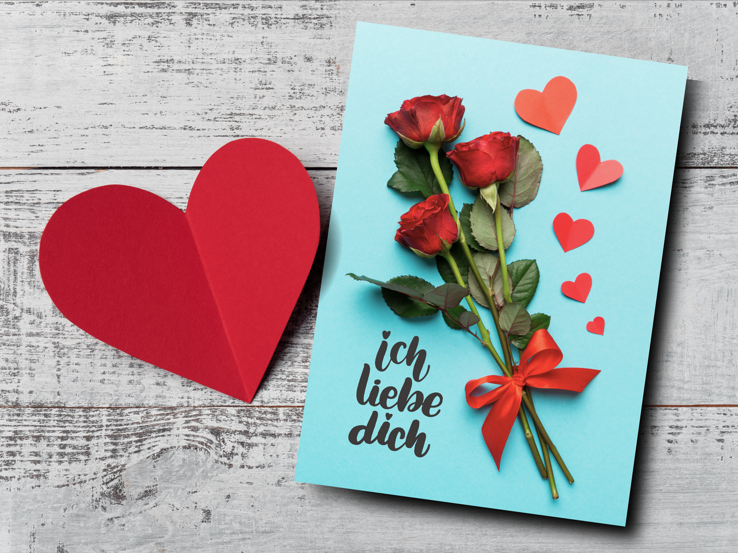 Red Roses "Ich Liebe Dich" German I Love You card