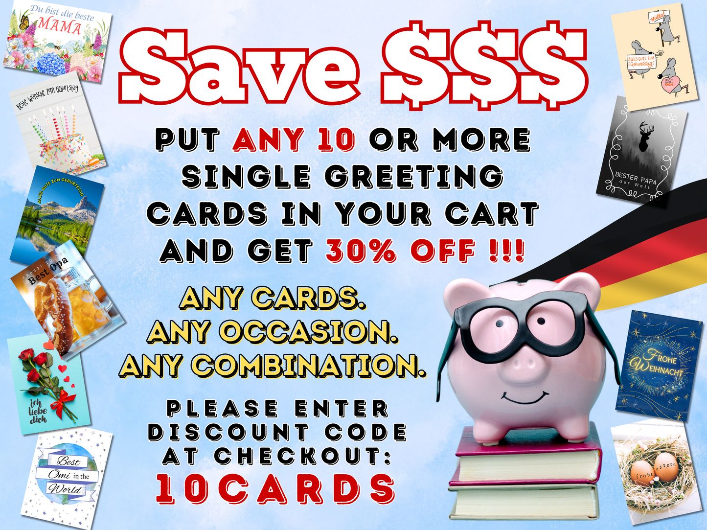 German Christmas Card - Fröhliche Weihnachten gingerbread house