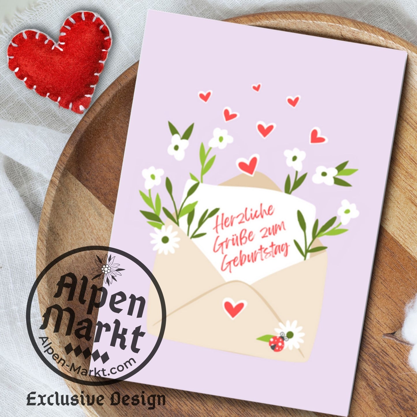 Happy Greetings German Birthday "Geburtstag" Greeting Card