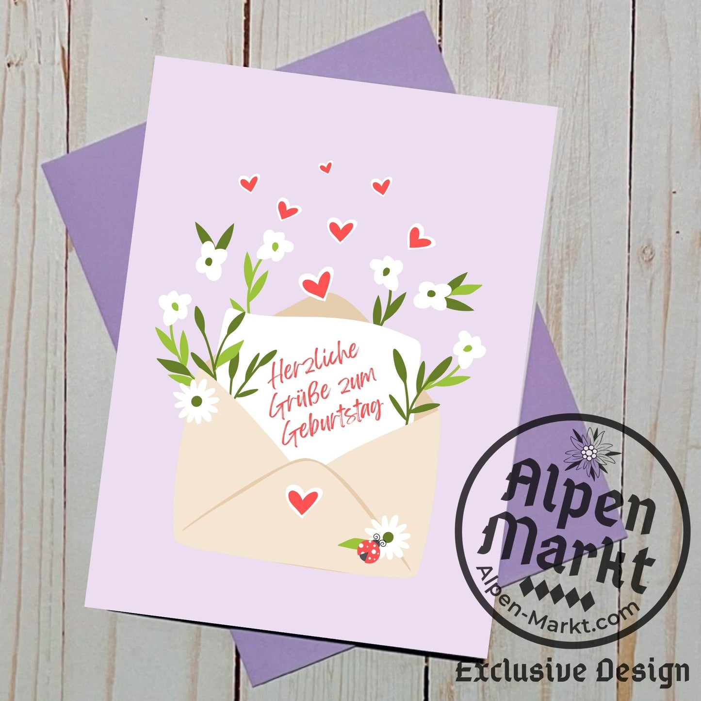 Happy Greetings German Birthday "Geburtstag" Greeting Card
