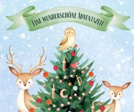 Woodland Animals German Christmas Card - Eine wunderschöne Adventszeit