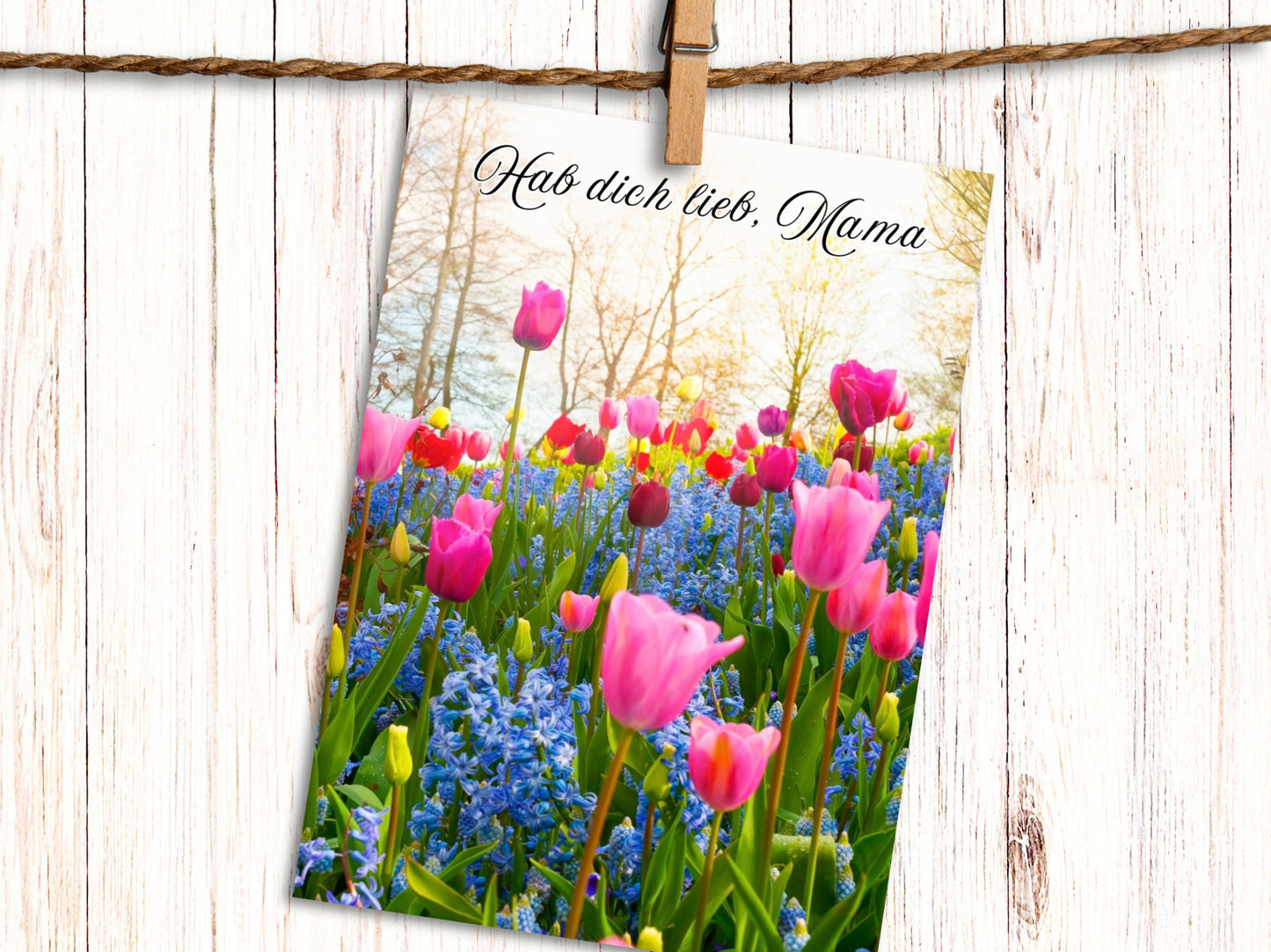 "Hab dich lieb, Mama" German greeting card for Mom