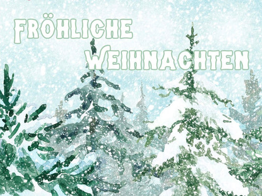 Winter Forest German Christmas Card - Fröhliche Weihnachten