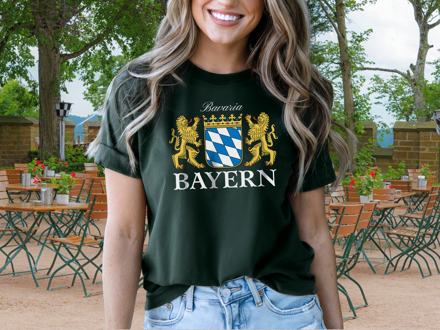 Bayern Bavaria t-shirt with Bavarian Crest and Lions