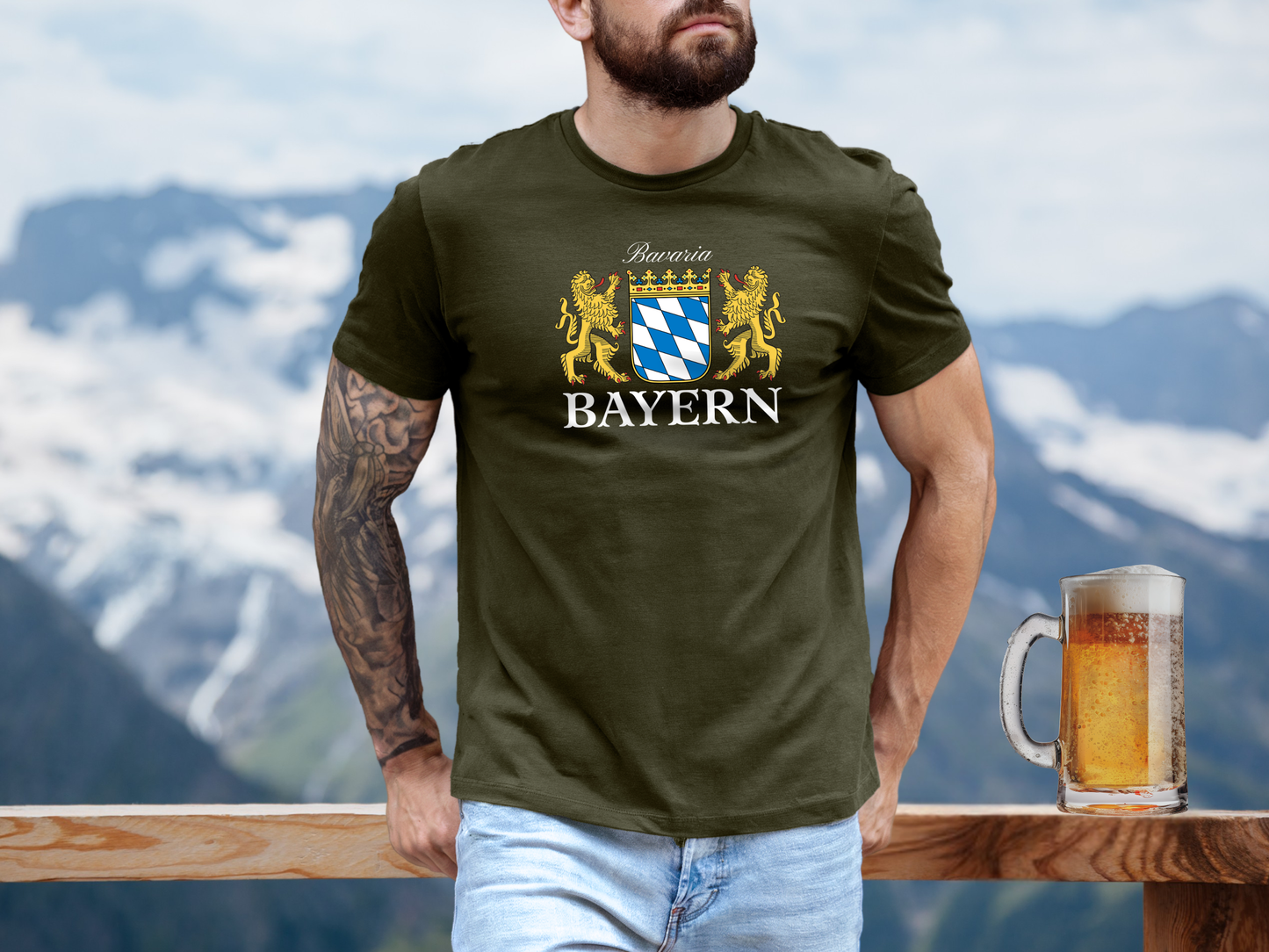 Bayern Bavaria t-shirt with Bavarian Crest and Lions