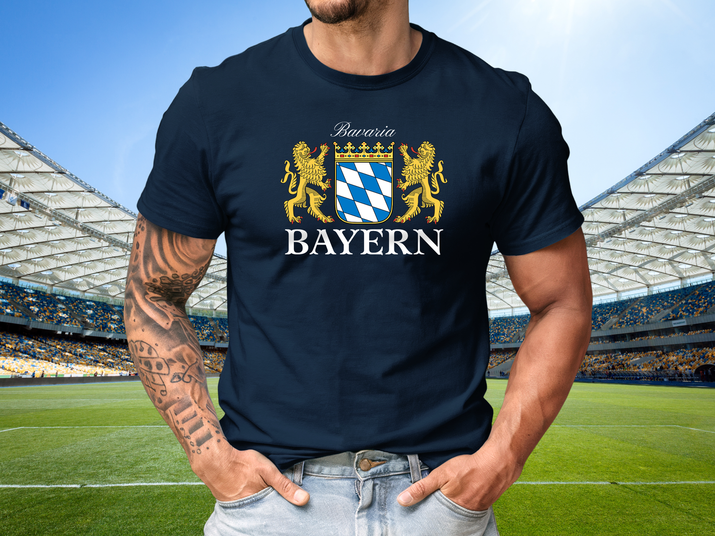 Bayern Bavaria t-shirt with Bavarian Crest and Lions