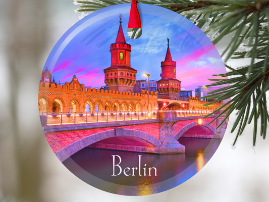 Berlin bridge Germany glass ornament with gift box