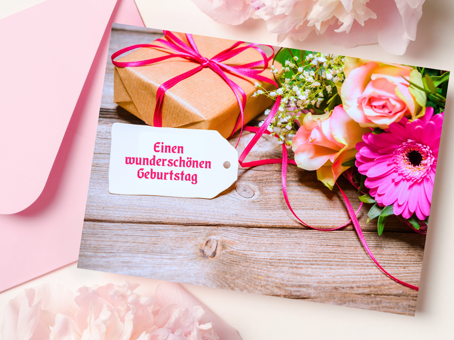 Classic Bouquet German Birthday "Geburtstag" Greeting Card