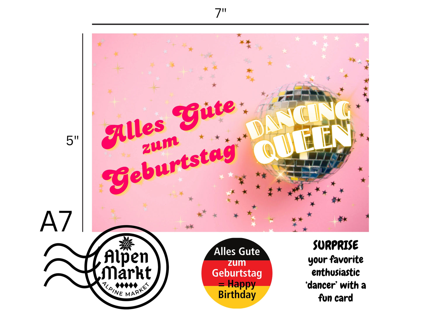 Dancing Queen funny German birthday card