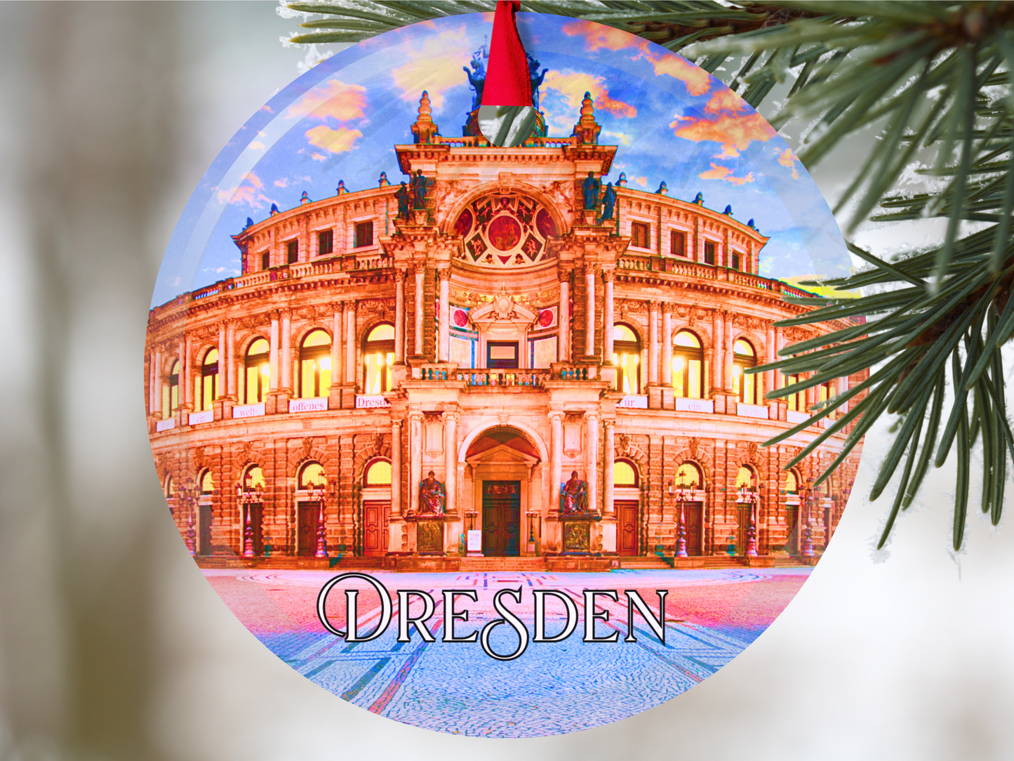 Dresden Germany glass ornament with gift box