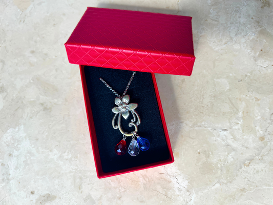 Edelweiss Necklace with Birthstones - Customized Gift for Her