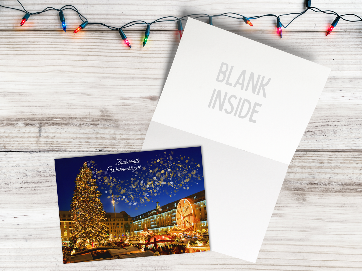 German Christmas Card - Zauberhafte Weihnachtszeit magical Xmas at the market