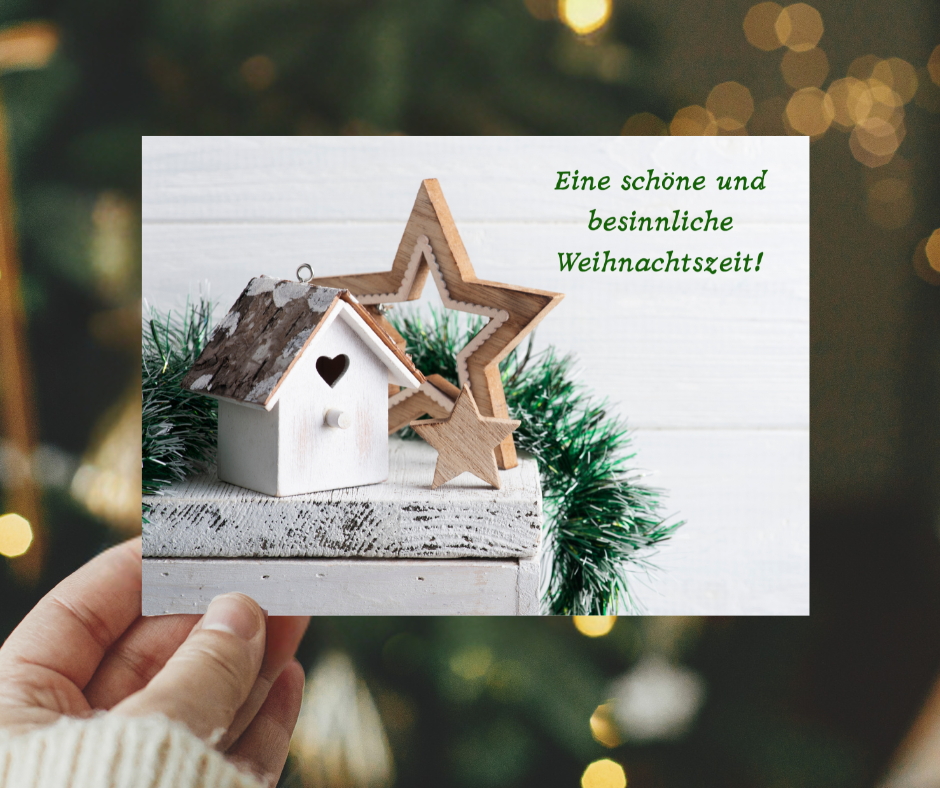 German Christmas Card - Schöne und besinnliche Weihnachtszeit a beautiful and peaceful Christmas season