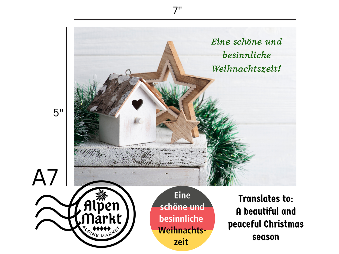 German Christmas Card - Schöne und besinnliche Weihnachtszeit a beautiful and peaceful Christmas season