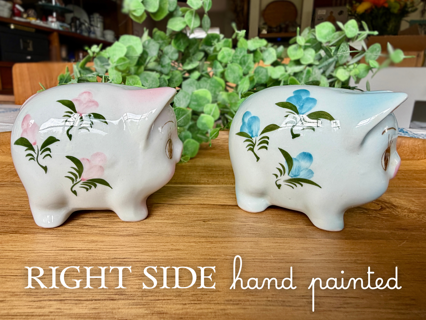 Vintage German Ceramic Piggy Bank - Pink