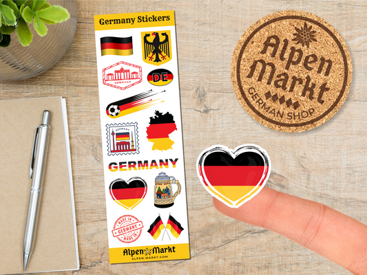 Germany Sticker Sheet with 12 Stickers
