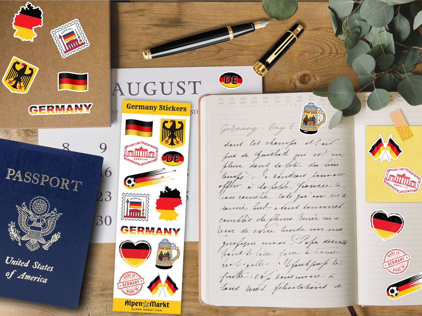 Germany Sticker Sheet with 12 Stickers
