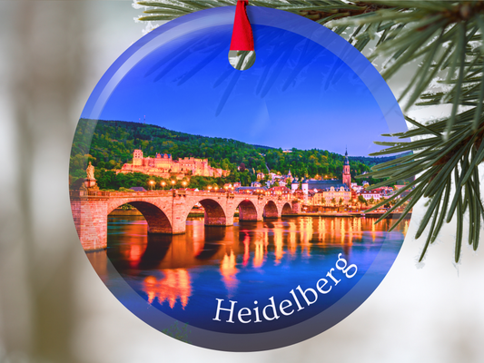 Heidelberg Germany glass ornament with gift box