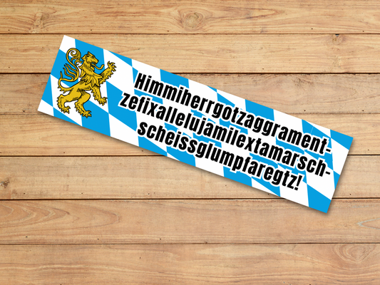 Funny German Bumper Sticker - "Himmi..." Long Bavarian Swear Word - Car or Laptop Decal