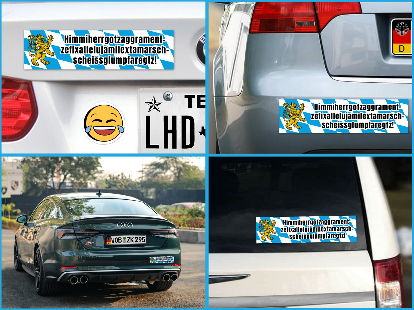 Funny German Bumper Sticker - "Himmi..." Long Bavarian Swear Word - Car or Laptop Decal