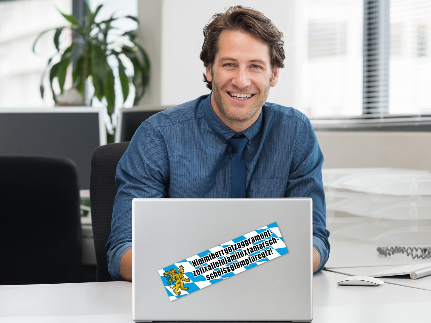 Funny German Bumper Sticker - "Himmi..." Long Bavarian Swear Word - Car or Laptop Decal