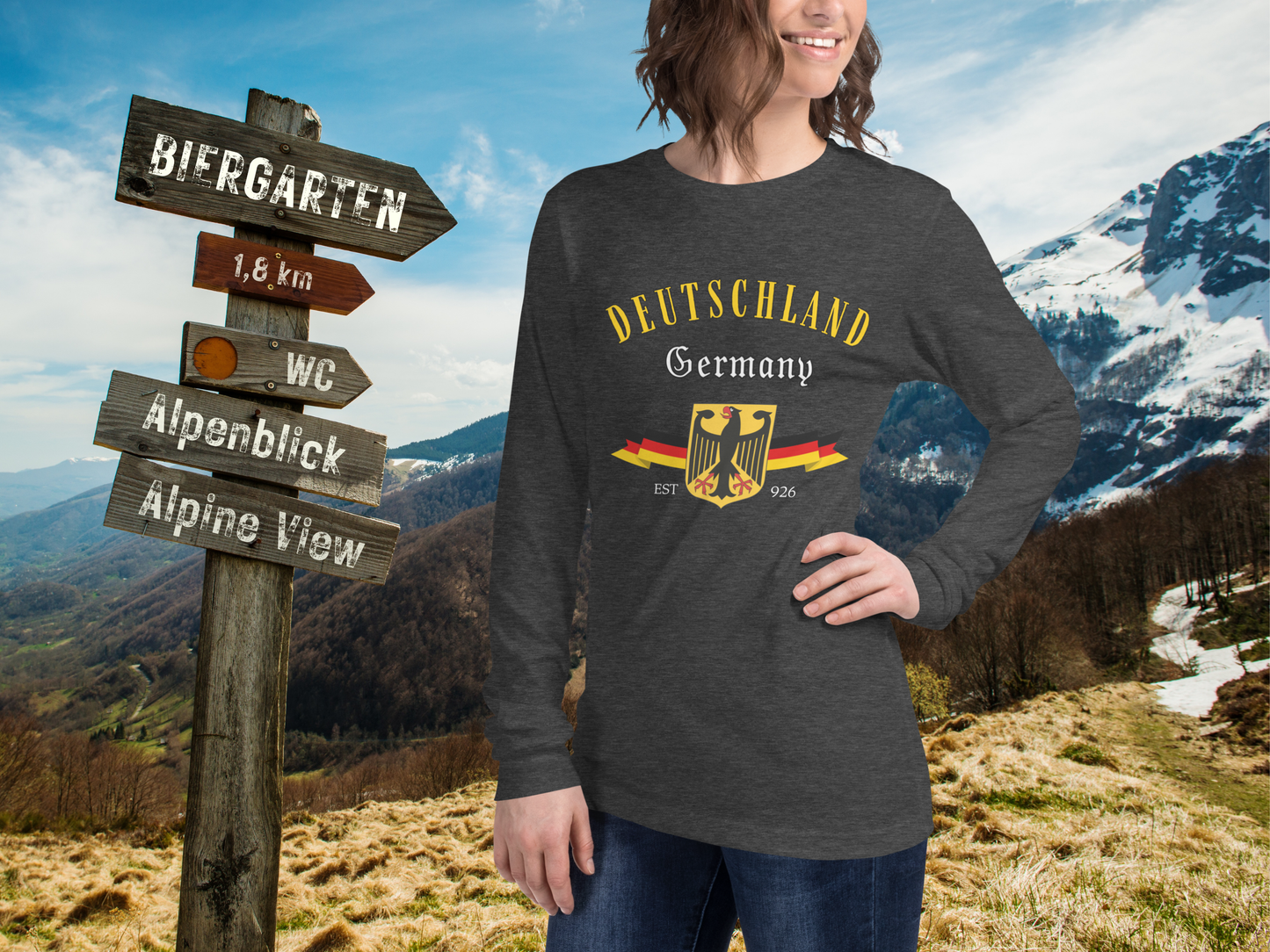 Deutschland Germany Eagle Crest Long Sleeve Tee