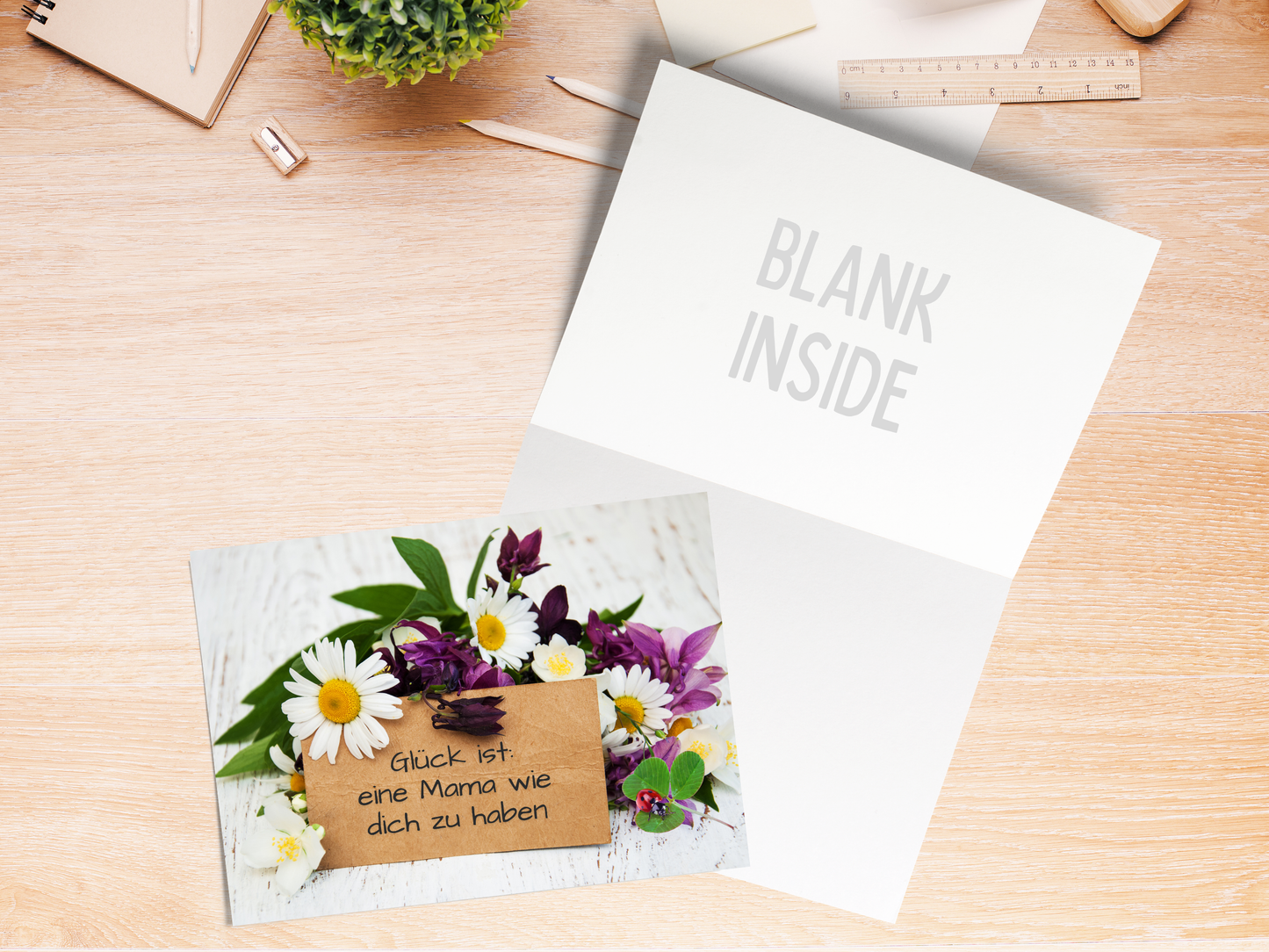 "Glück ist: eine Mama wie dich zu haben" German greeting card for Mom