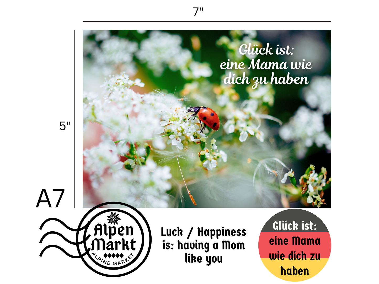 "Glück ist: eine Mama wie dich zu haben" German greeting card for Mom