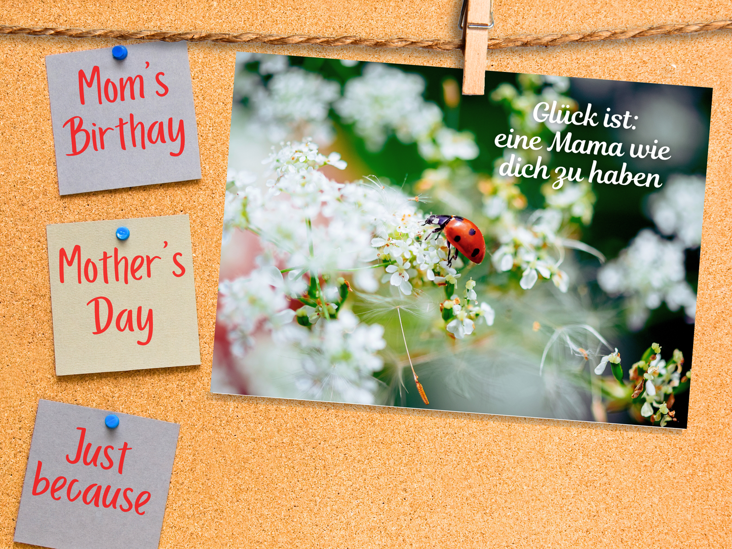 "Glück ist: eine Mama wie dich zu haben" German greeting card for Mom