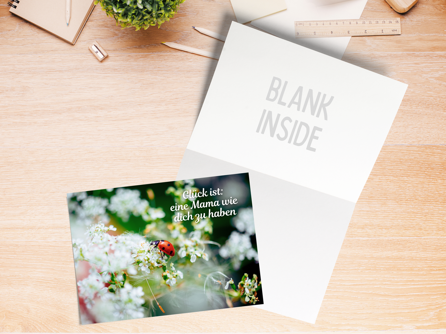 "Glück ist: eine Mama wie dich zu haben" German greeting card for Mom